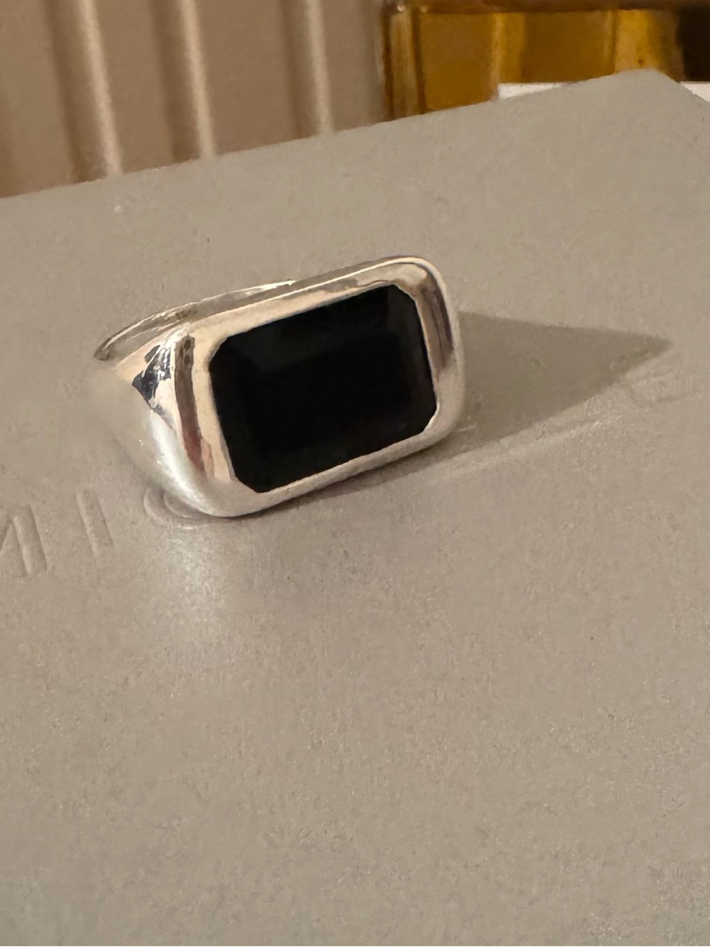 Monica Vinader Power Ring Sterling Silver Black Onyx - Picture 5 of 6